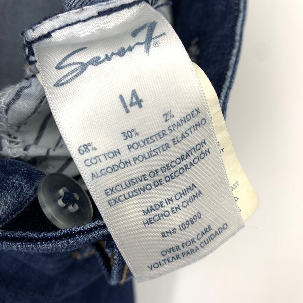 Seven7 Womens Size 14 Skinny Jeans Medium Wash Stretch Denim Mid Rise - Picture 6 of 6